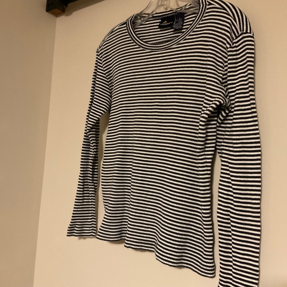 Cotton navy and white long sleeved top by Lizsport in size small - Picture 3 of 3